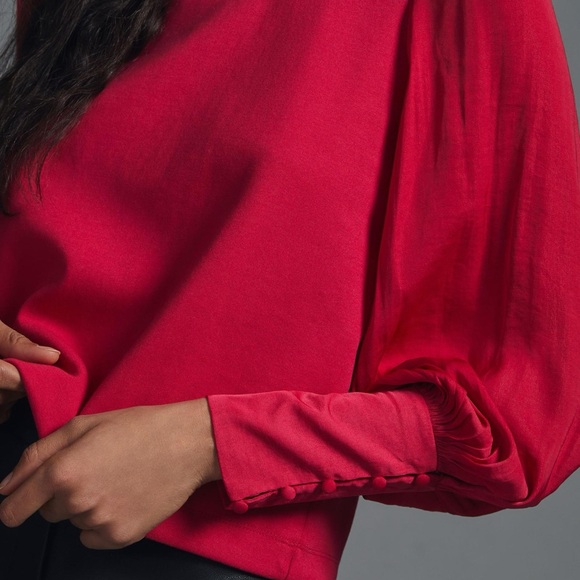 Anthropologie pink balloon sleeve top - Picture 2 of 9